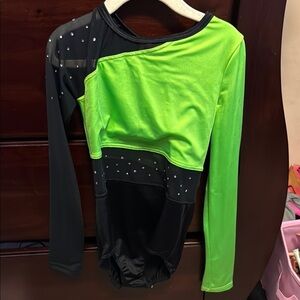 Weissman Neon Green and Black Kids Dance Costume